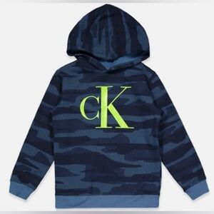 Calvin Klein Jeans Kids' Charcoal and Neon Green Hoodie